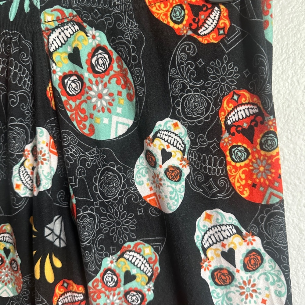 Skeleton Skull Pants Black Leggings Halloween WhimsyGoth Day of Dead Women’s S